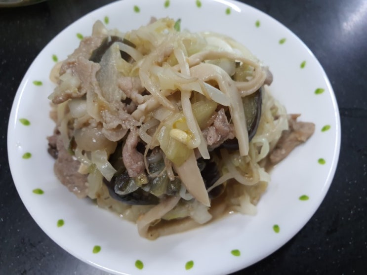  다이어트 식단(된장 숙주야채 돼지고기볶음)