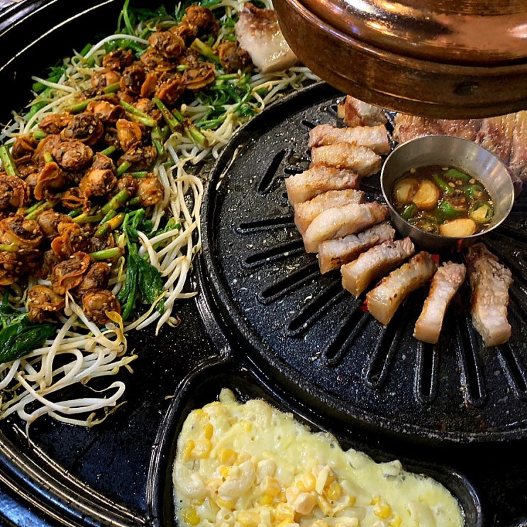  순천 맛집 화돌농장에서 꼬막과 흑돼지 오겹살 오천지구 동네맛집