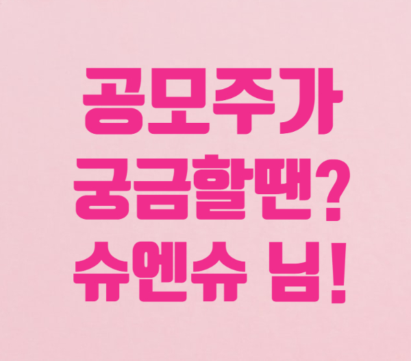  재테크의 여왕 슈엔슈 님 블로그 소개 - 공모주가 궁금할때