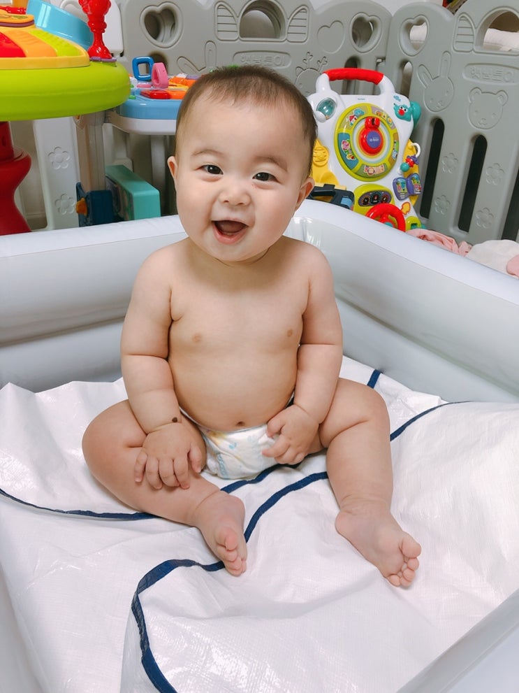 9개월아기 두부 요플레 촉감놀이 아기놀아주기