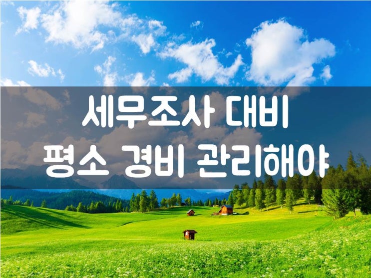  세무조사 대비, 평소 경비 관리해야