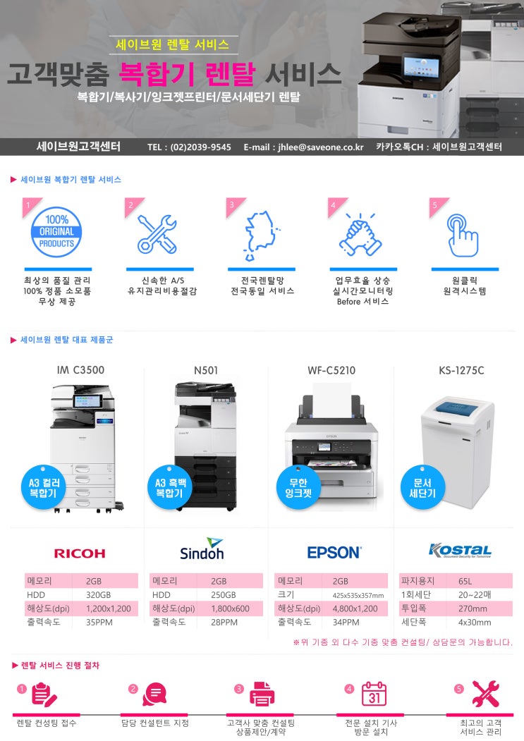  세이브원 고객맞춤 복합기 렌탈 서비스