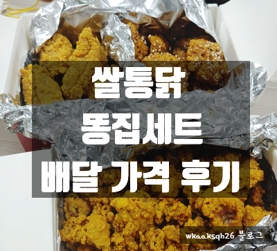 [배달후기]쌀통닭 똥집세트 치맥/간장순살 후라이드 순살 반반 똥집세트/쌀통닭 배달 후기