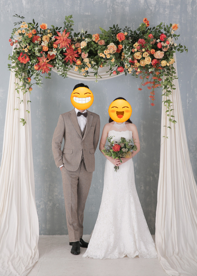  웨딩촬영: '메리드스튜디오' 빈티지 플라워커튼 씬
