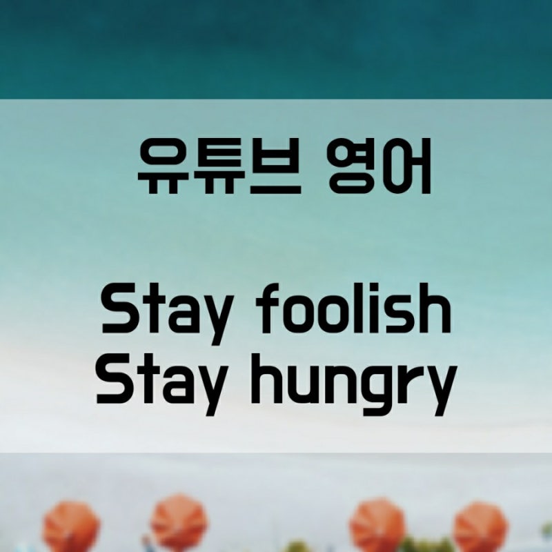 [유튜브 영어] 스티브 잡스 강연 - Stay foolish, Stay hungry