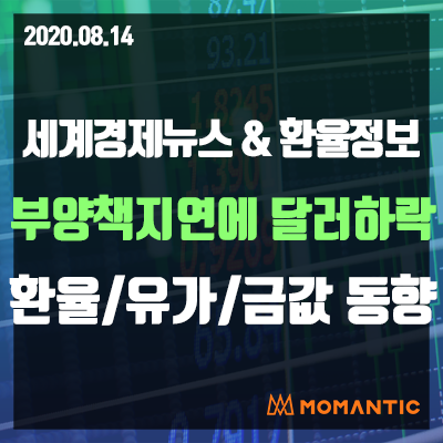 [20.08.14 세계경제뉴스 및 환율] 실업지표 호조 vs 부양책 불안... 오늘의 환율/금값/국제유가 동향