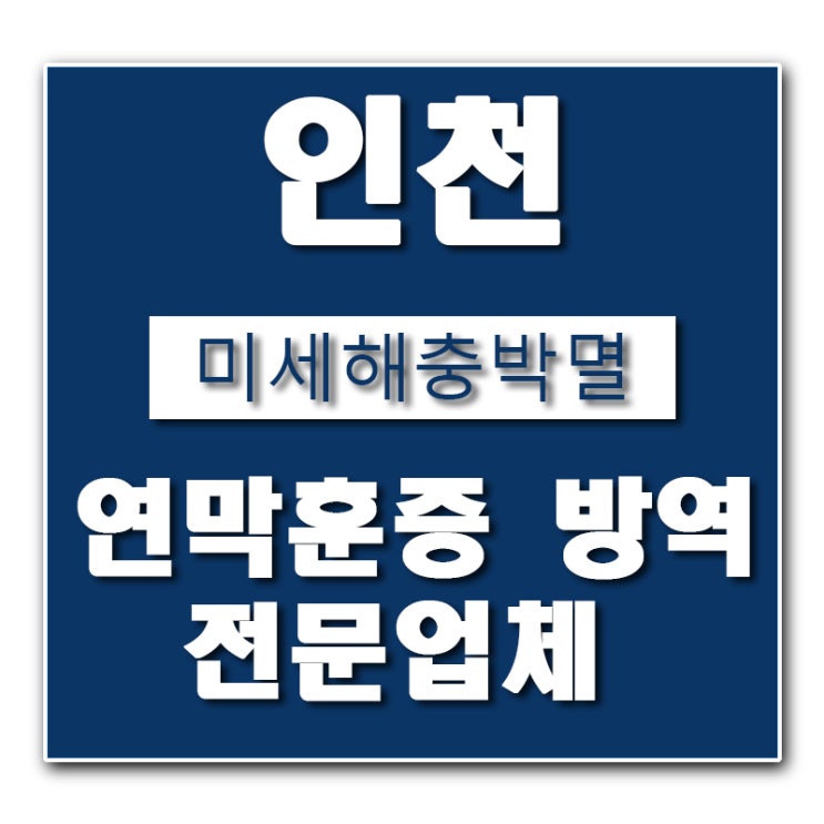  인천 연막소독 업체 버그헌터119입니다.