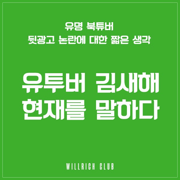  유명 북튜버 김새해 논란