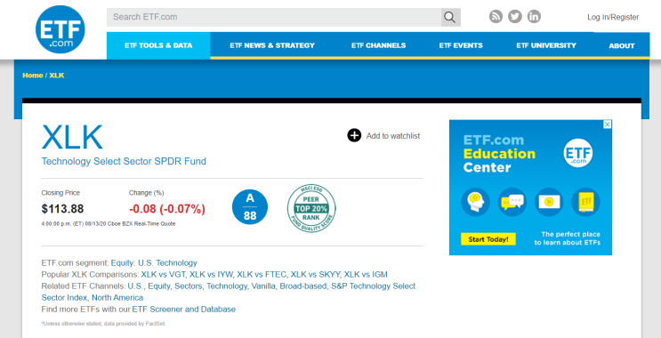  시장을 주도하는 기술주에 분산투자하고 싶을 때, XLK ETF