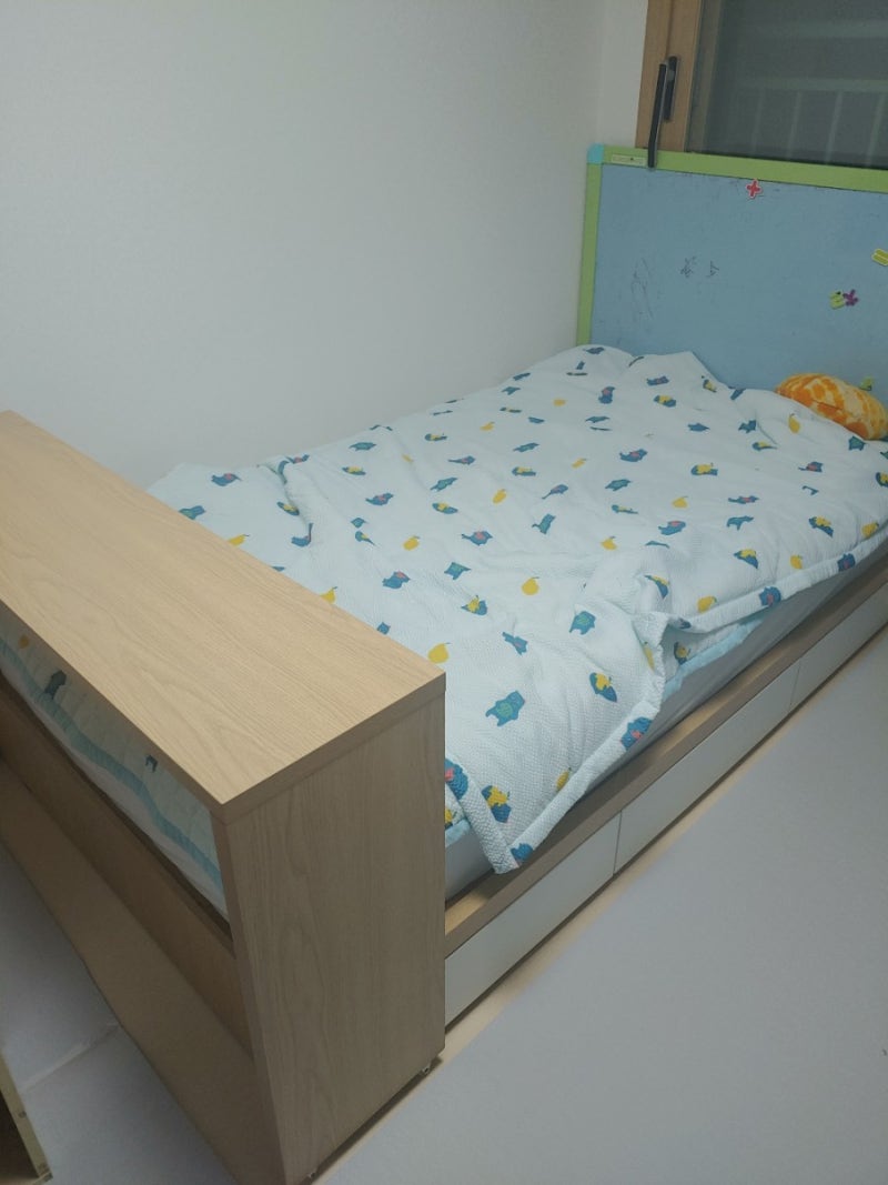 저렴한 아이 침대 구입 후기 소개(수퍼싱글 매트리스 침대 세트) : 네이버 블로그