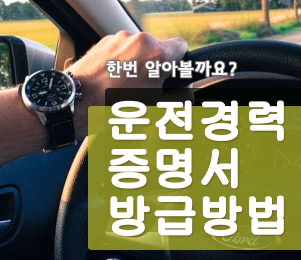  운전 경력 증명서 인터넷 발급 방법