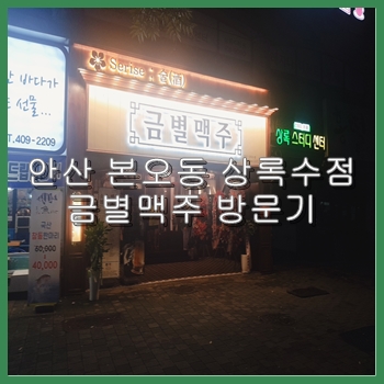  안산 상록수점 본오동 금별맥주에서 맥주 한잔