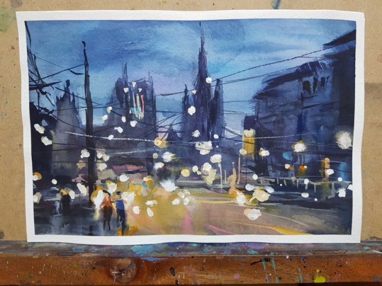  chien chung wei (모작) _ 도시풍경 수채화