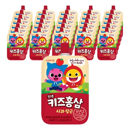  지금 원츄잇템 롯데칠성음료 핑크퐁 키즈홍삼 사과당근! 후기씁니다
