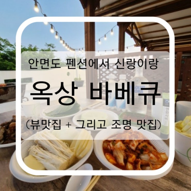  안면도 펜션에서 신랑이랑 옥상 바베큐 하기 (뷰맛집 그리고 조명맛집)+우리뿐!