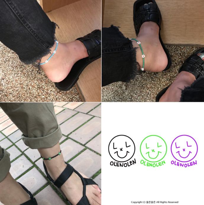  비즈꽃발찌 (여름팔찌, 레이어드, 우정템, 핸드메이드액세서리, 주문제작)