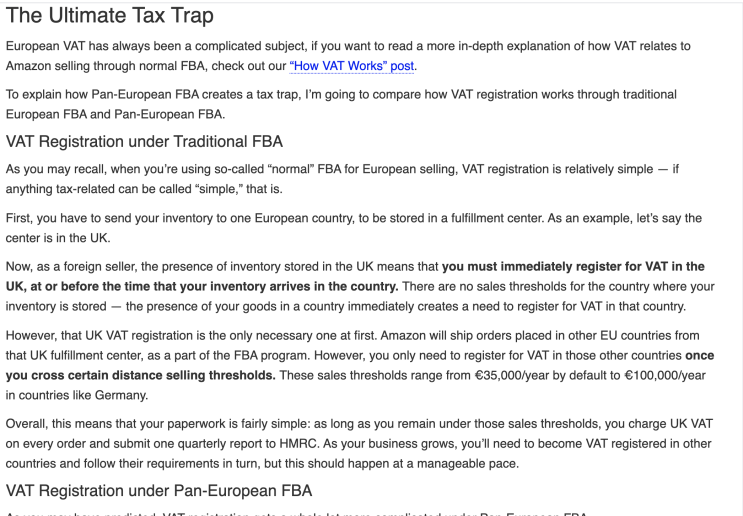  아마존 Pan Europe FBA 고려해야 할 부분