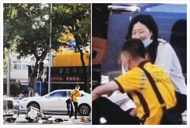  롤스로이스 박고 주저앉은 오토바이 배달원, 차주가 웃는 이유