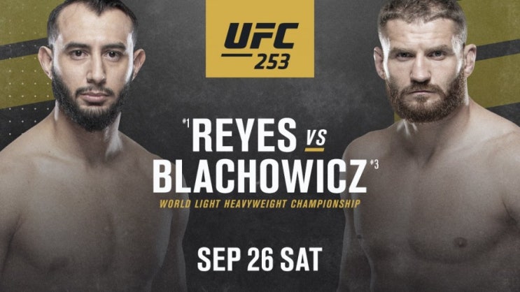 UFC 253: 도미닉 레예스 대 얀 블라호비치 라이트헤비급 타이틀전 등 MMA 뉴스 UFC 253: 도미닉 레예스 대 얀 블라호비치 라이트헤비급 타이틀전 등 MMA 뉴스