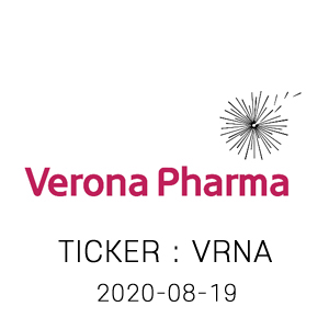  VRNA 베로나 제약 주가Verona Phama SPON ADR EACH REP 8 ORD S 분석 아인 08-19