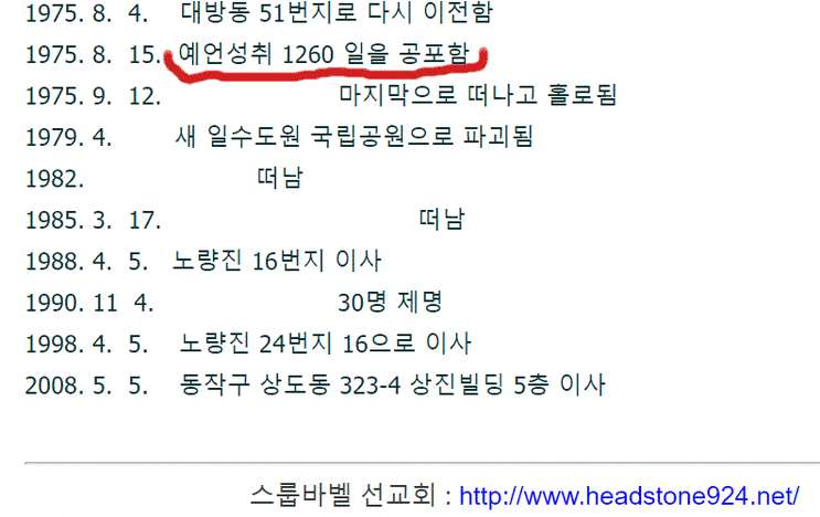  여호와 새일교회는 시한부종말론을 철저히 배격합니다.