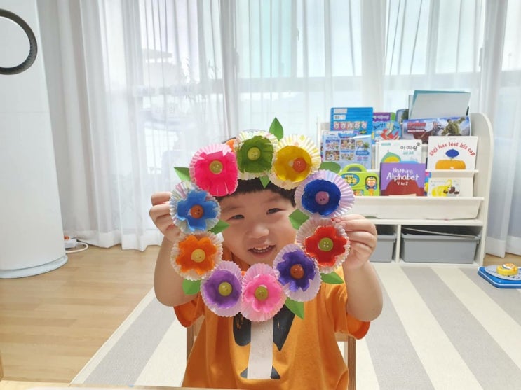  계란판꽃리스만들기