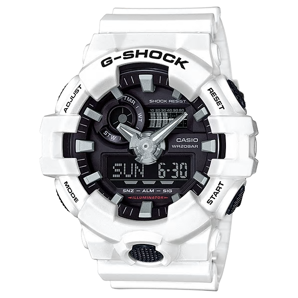  [현대백화점][지샥(G-SHOCK)] 남여공용 콤비네이션 캐주얼시계 GA-700-7ADR 역동적이고 견고한 화이트 블랙