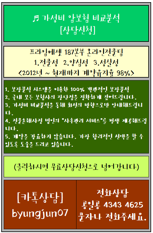유사암보험을 알아보기 전에 암보험비교사이트를 통해 가격비교를 꼼꼼히 살펴보세요.