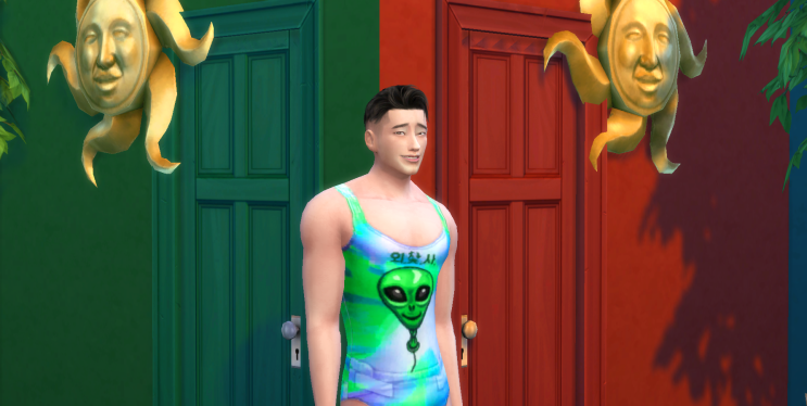 TS4 CC Item Recolor ] The Sims 4 Overprotective Swimwear For Male 2