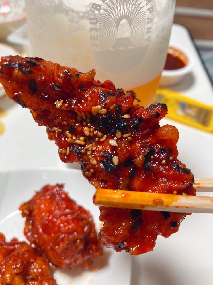  멕시카나 불닭치킨 배민주문&제주맥주 치맥먹는 토요일