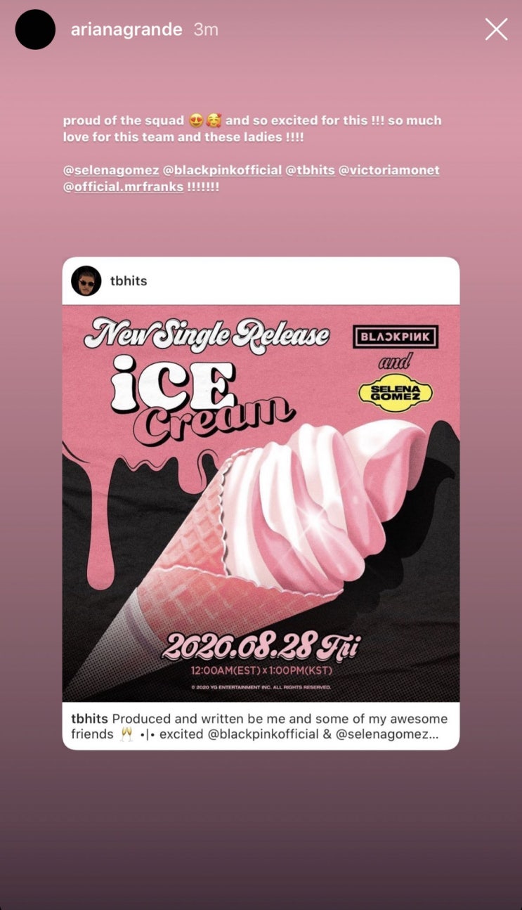 블랙핑크 x 셀레나 고메즈 콜라보 신곡 제목 확정 Ice cream 블랙핑크 x 셀레나 고메즈 콜라보 신곡 제목 확정 Ice cream