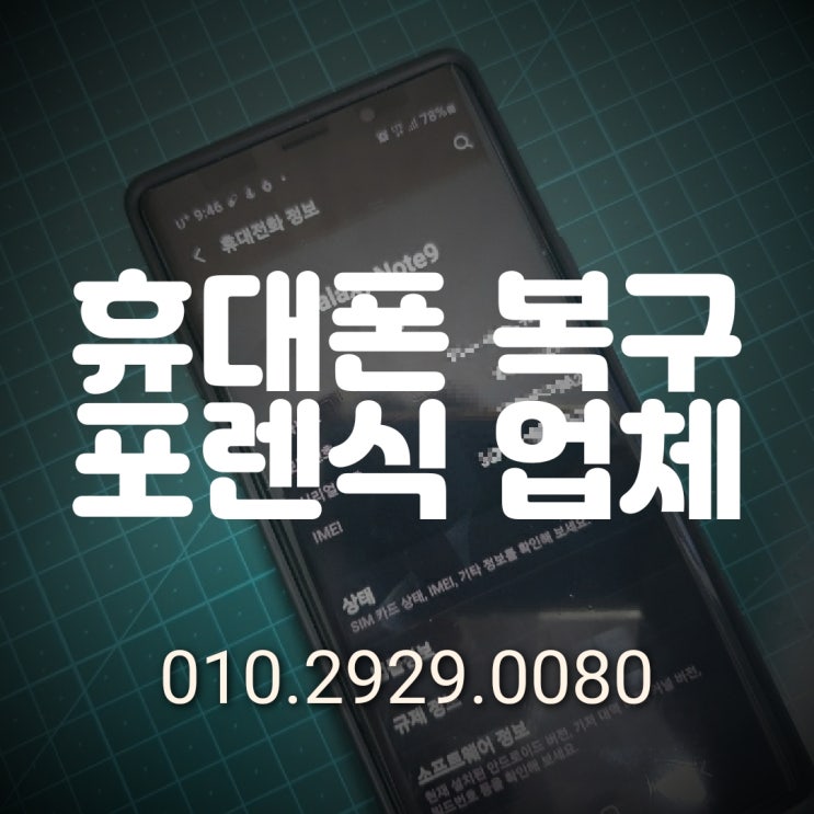  의정부 파주 고양 일산 휴대폰 복구 / 삭제된 카톡 대화내용 지운 사진 연락처 휴지통 복원 사설 포렌식 업체~