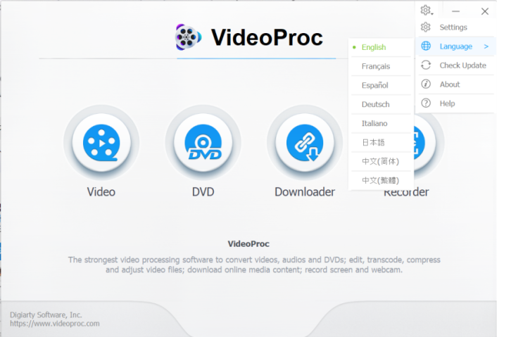 유료 동영상 편집,다운 프로그램 비디오프록 v3.8 ( Videoproc ) 한글 패치 방법 , 한글 패치 파일 다운로드