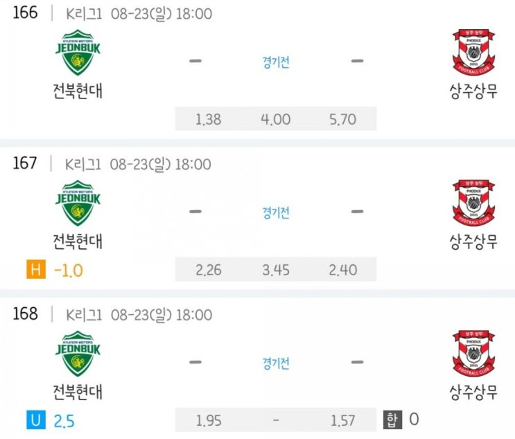 2020.08.23 K리그 프로축구 전북현대 상주상무 | 성남FC 울산현대