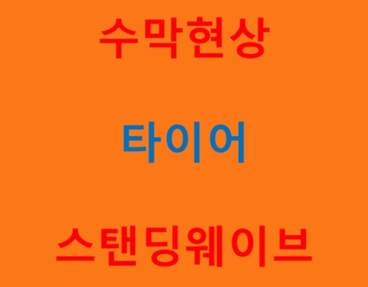  타이어 이상현상 - 수막현상 & 스탠딩웨이브 현상