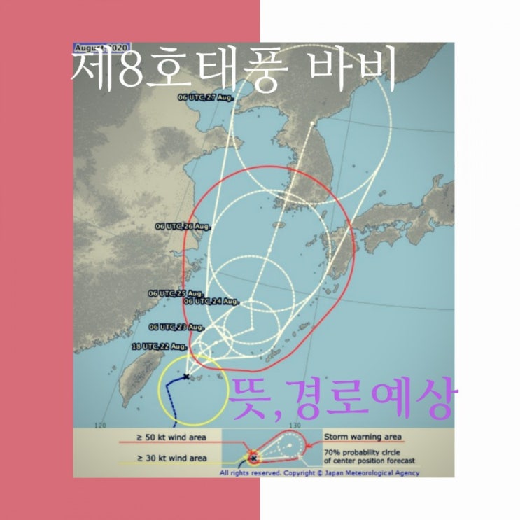  제8호태풍  바비 경로,뜻,경로예상