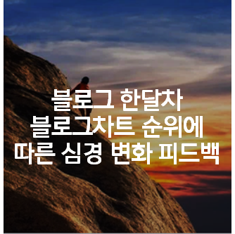  블로그 한달차 블로그차트 순위에 따른 심경 변화 피드백