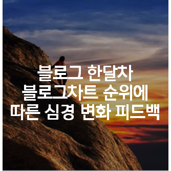 블로그 한달차 블로그차트 순위에 따른 심경 변화 피드백