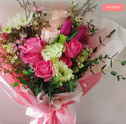  사상 꽃집 감전동 꽃집 아트꽃월드 전국 꽃배달 혼합장미꽃다발2