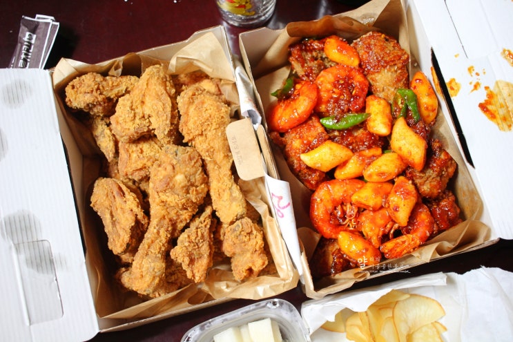  배곧치킨 대세는 대새레드!! 바른치킨 배곧수변공원점