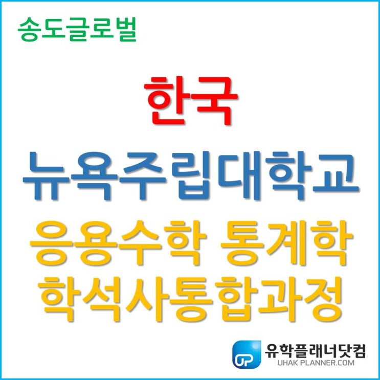  5년 안에 학사+석사 취득하는 한국뉴욕주립대학교 응용수학통계학 학석사 통합과정!