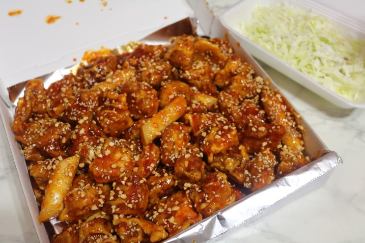 푸짐한 닭강정 옛날 후라이드 김제치킨맛집- 맥시칸치킨