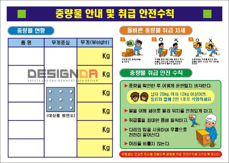 중량물 취급 주의 표지판 제작 안전을 위해 다양하게 체크! : 네이버 블로그