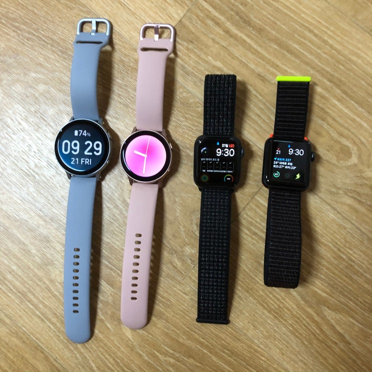  갤럭시 워치 액티브 2 부모님 선물 후기 44mm, 40mm (+ 애플워치 3 & 애플워치 5 비교)