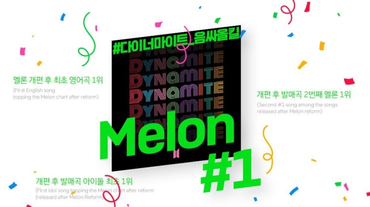  방탄소년단 신곡 다이너마이트 멜론 차트 1위 등극 음싸 올킬!