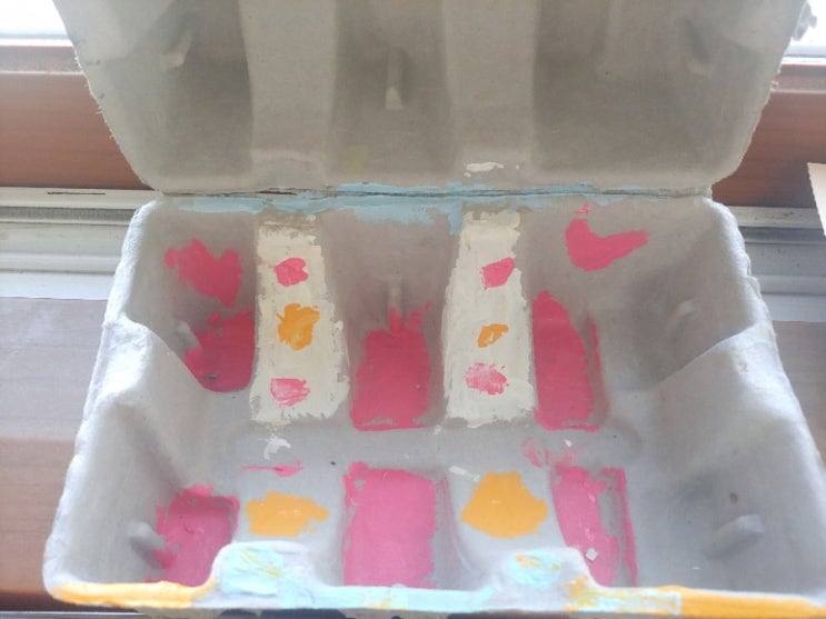  [미술활동/집콕놀이] 물감만 있으면 되요!~계란판재질상자 재활용