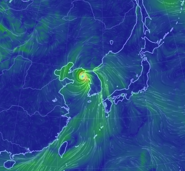 태풍 바비의 현재 위치 오전6시30분 기준