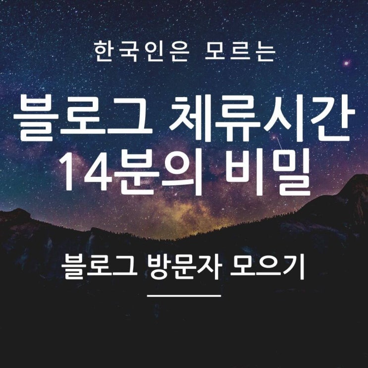  한국인은 모르는 블로그 체류시간 14분의 비밀