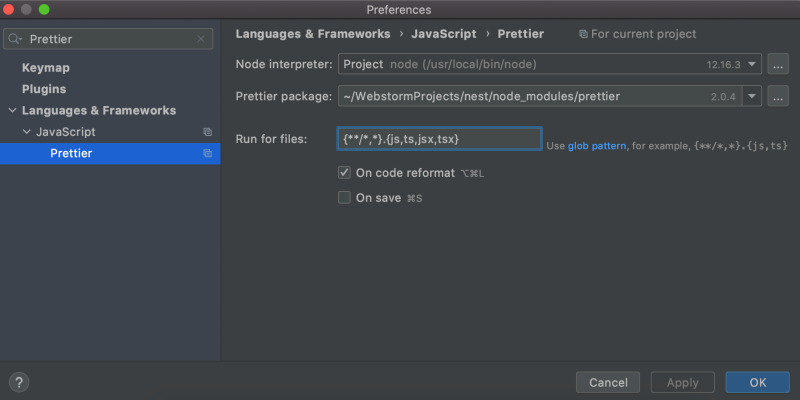 WebStorm 2020.2 : Prettier를 디폴트 서식 지정 도구로 사용하고 Nuxt.js로 작업하며 GitHub 풀 ...