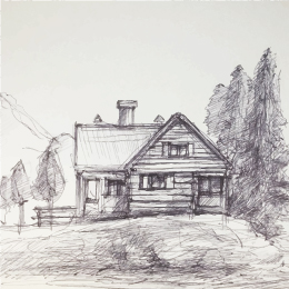 볼펜으로 그린 " 숲속의 오두막 " / Drawing with ballpoint pen " A cabin in the forest "